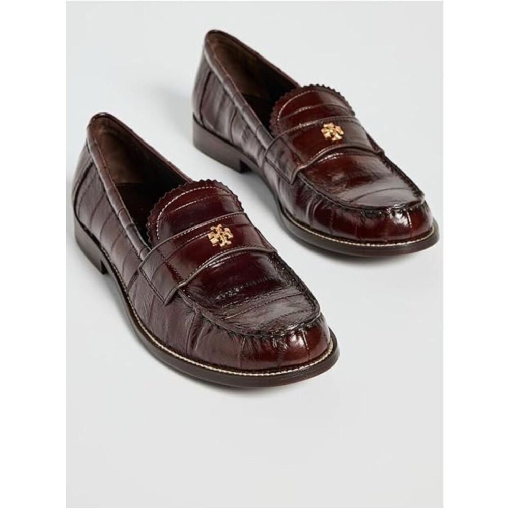 Tory Burch Classic JESSA LOAFER in Dark Brown Eel Size 5.5 ~ Perfect
